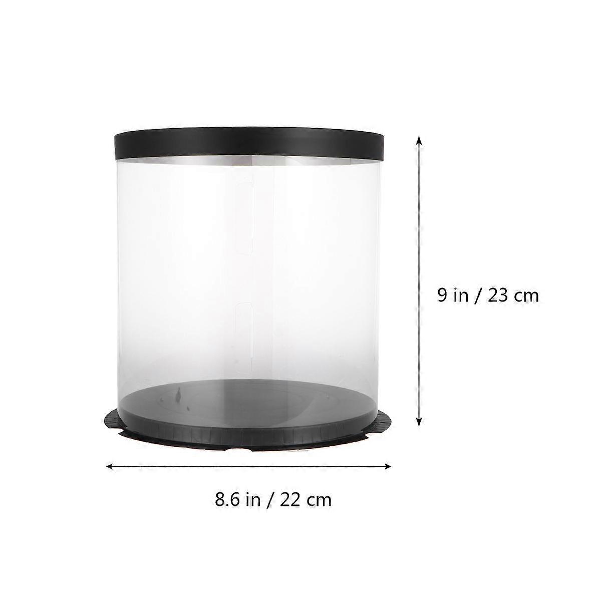 Transparent Cake Packaging Boxes for Cake Storage Black Double-Layer