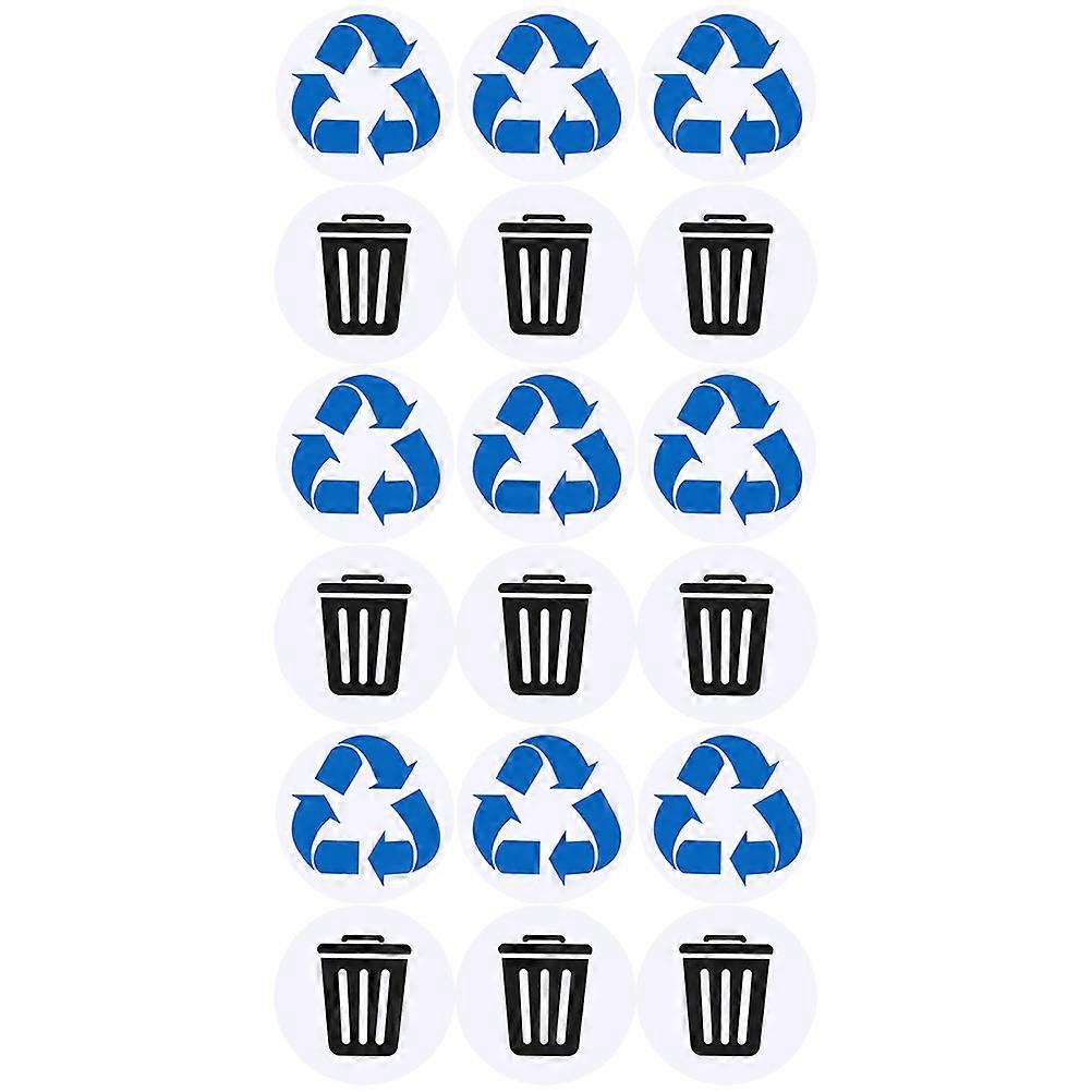 Recycling Sticker PVC Trash Can Decals for Waste Sorting 1Set