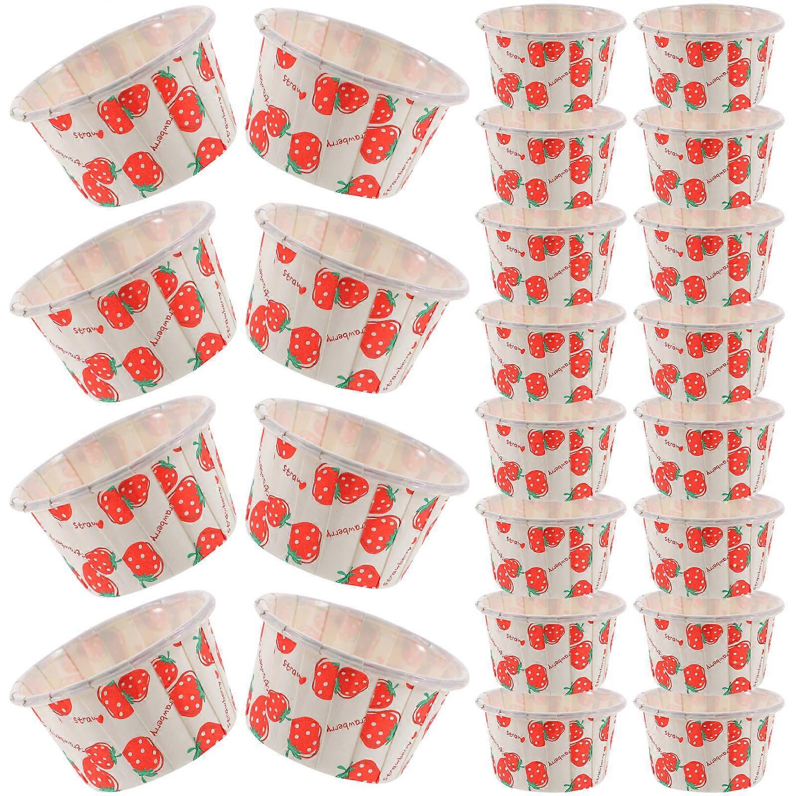 Egg Cake Paper Cups for Baking Use 100Pcs Decorative Strawberry Baking Cups