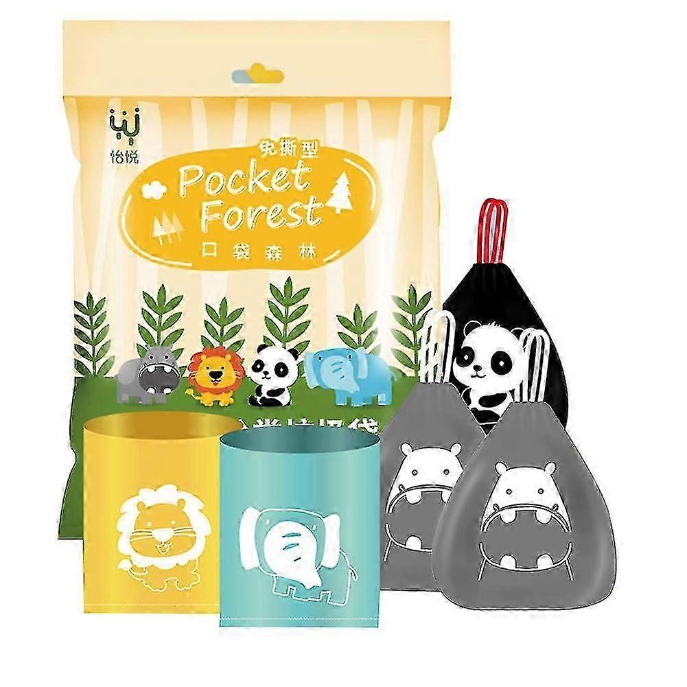 Cartoon Animal Thickened Trash Bags 5 Rolls