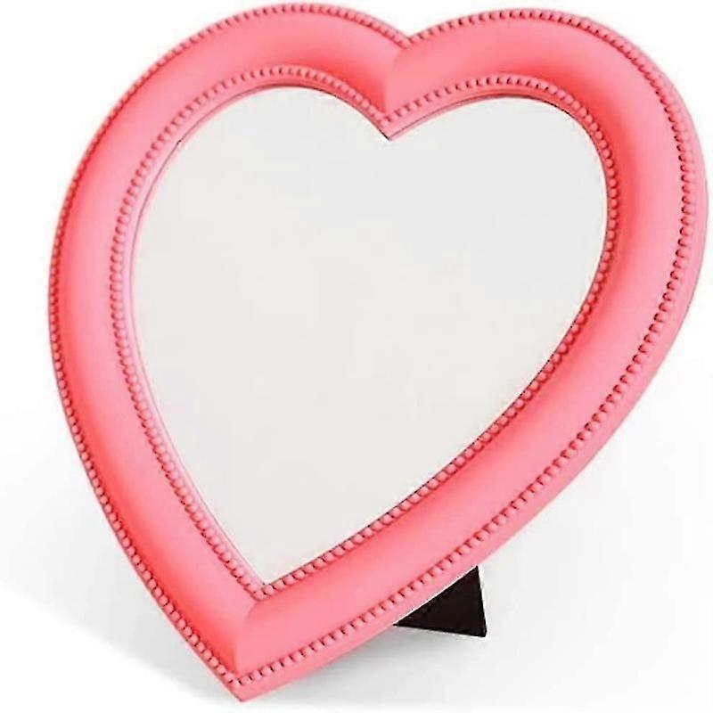 Makeup Mirror Heart Shaped Tabletop Vanity Mirror for Desktop