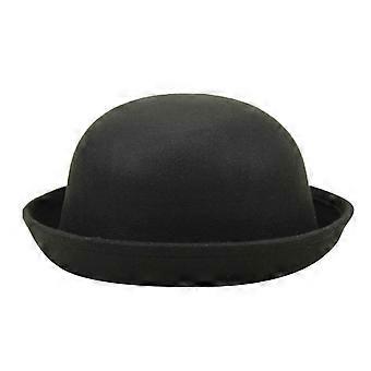 Elegant Adults Solid Hat Roll Up Brim Panama Bowler Hat Bucket Hat Mens Womens Classic Wool Round Bowler Hats Cap