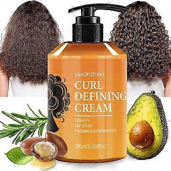 Creme Definidor de Cachos, Máscara Capilar Hidratante com Óleo de Argan Realça o Cabelo Ondulado e Encaracolado, Creme Suavizante Desembaraça, Condiciona e Reduz