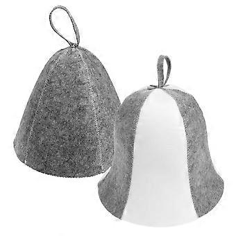 2er-Pack Saunamütze aus Wolle für Hitze- und Feuchtigkeitsschutz, Unisex-Thermofilzmütze für Spa und Zuhause