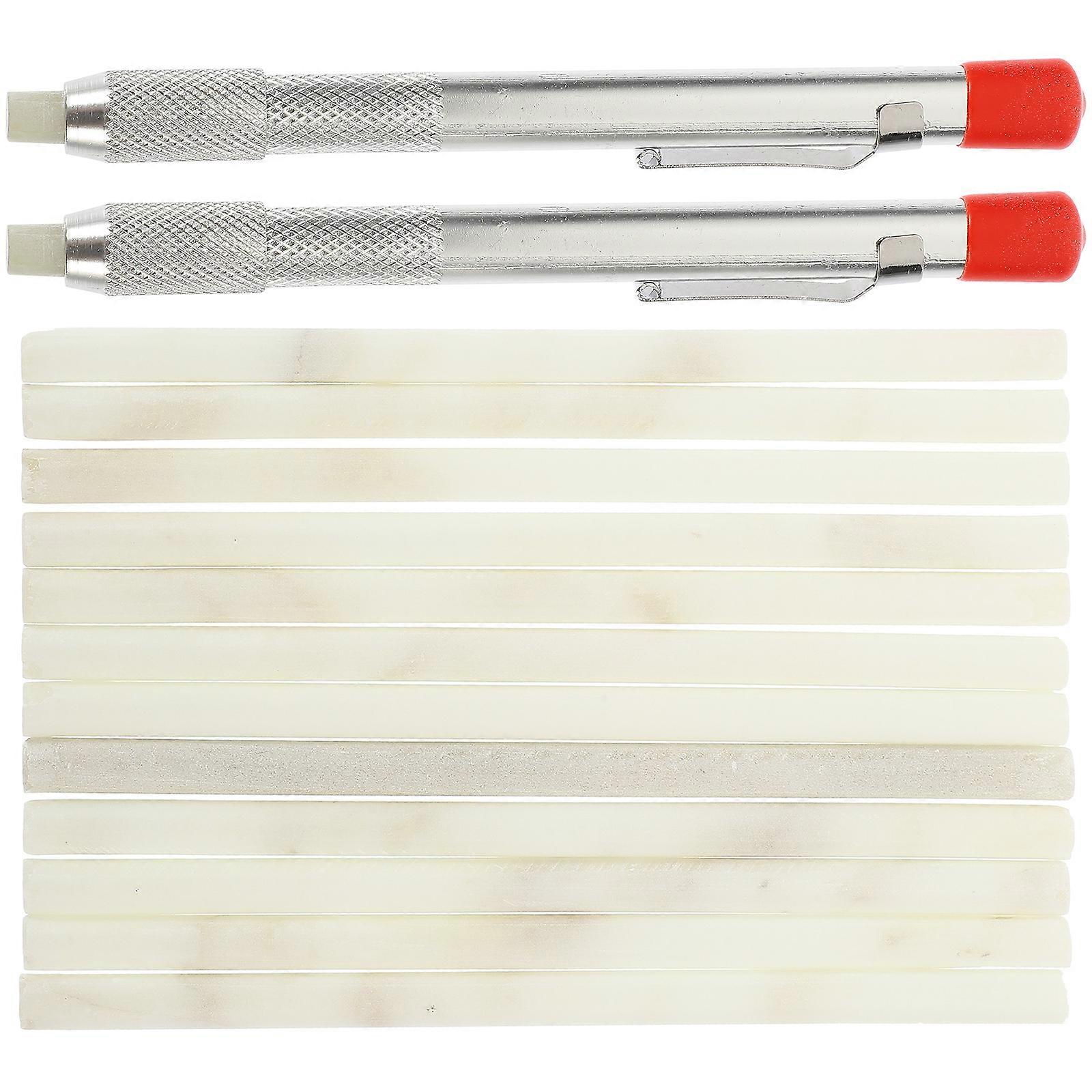Welders Soapstone Pens with Holder 2Sets for Welding Work with Replaceable Refills