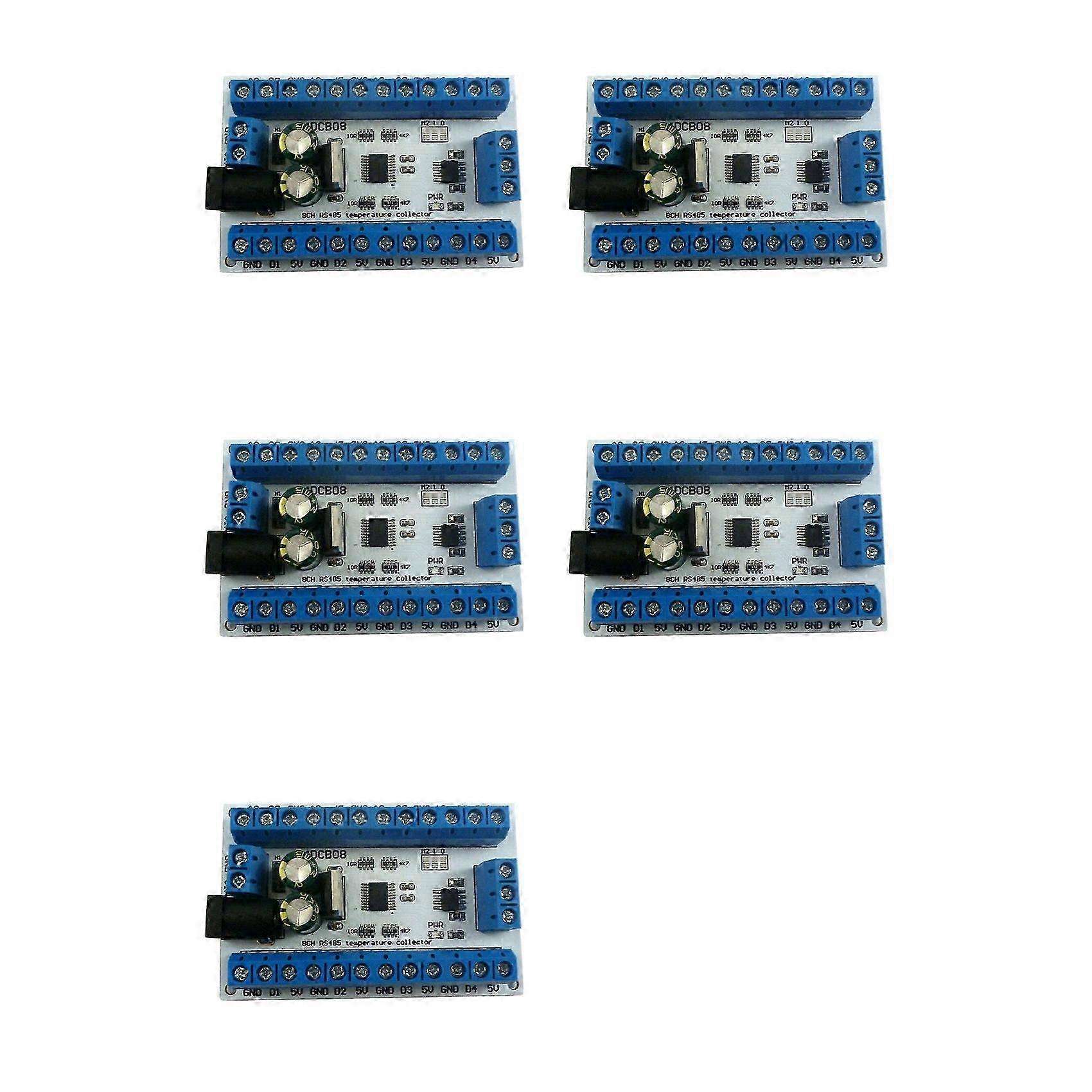 5X ELETECHSUP 8Ch Ds18B20 Rs485 Modbus Rtu Temperature Control Sensor Remote Digital Module PLC R4DCB08