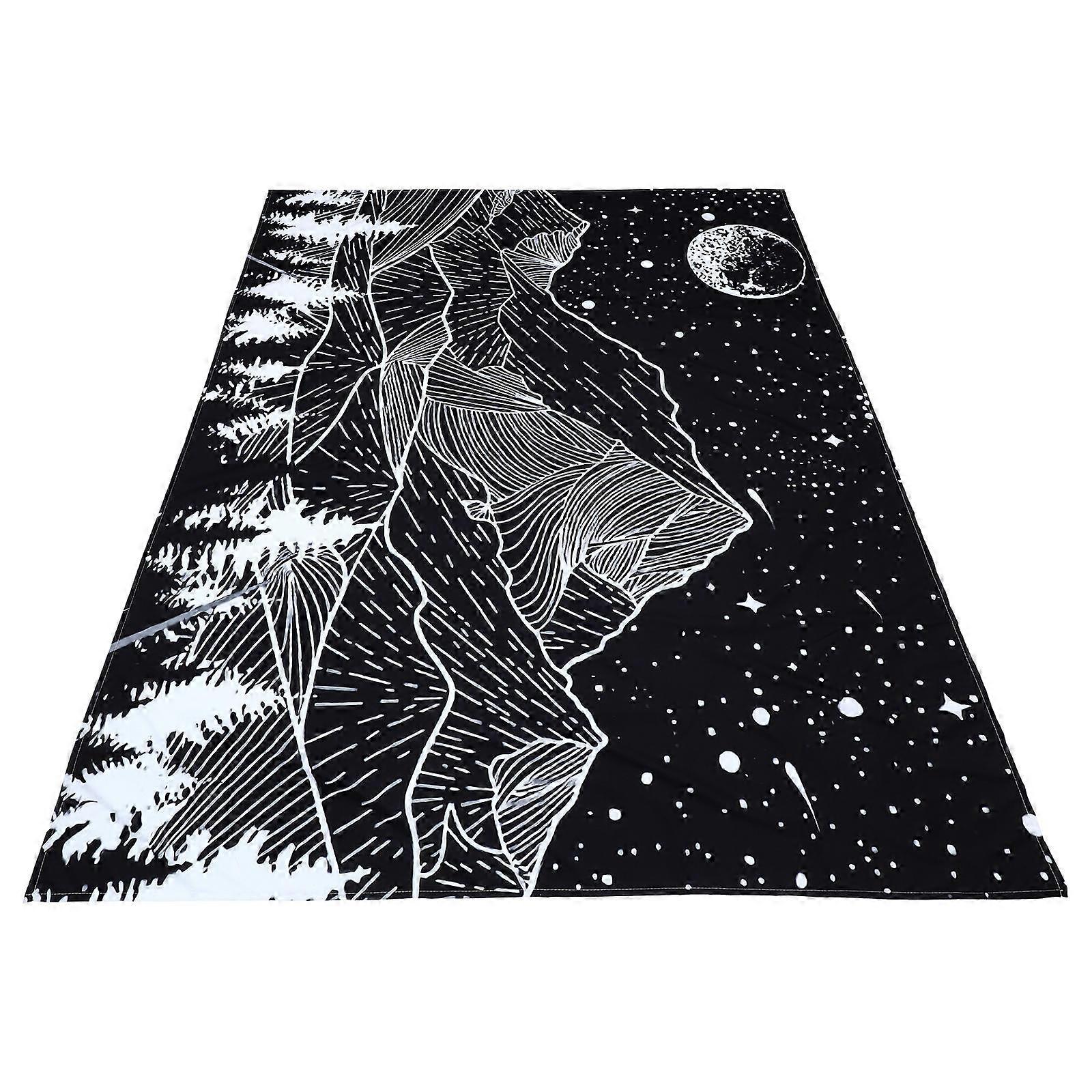 Black Mountain Pattern Wall Tapestry for Home Decor 1Pcs Polyester