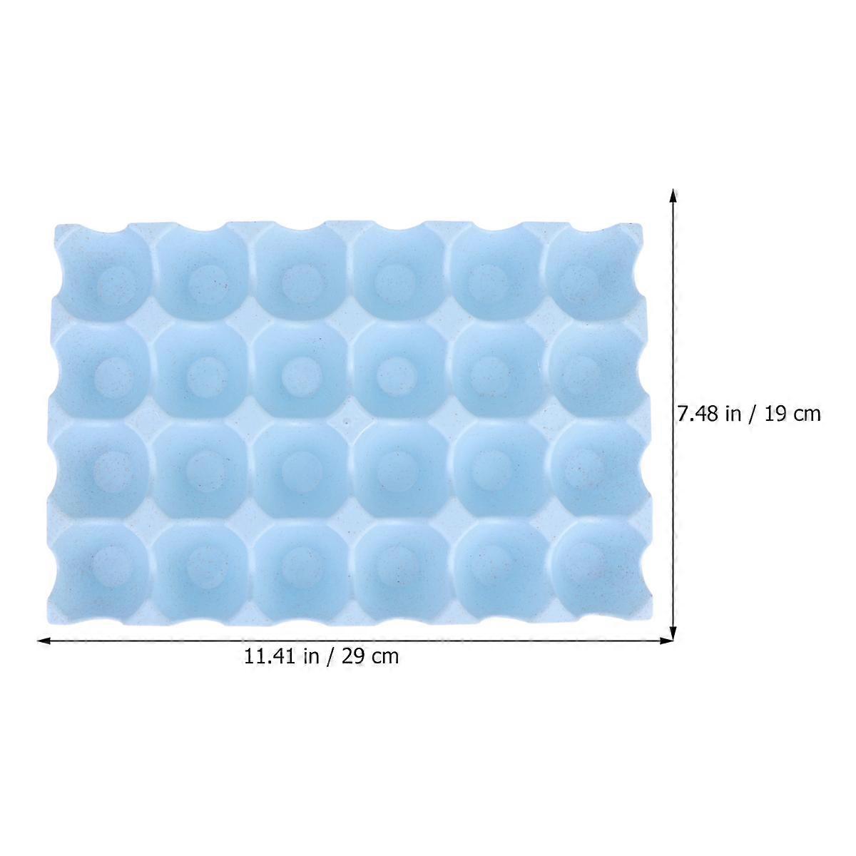 Egg Container Egg Holder for Refrigerator 24 Grids Blue Stackable Box