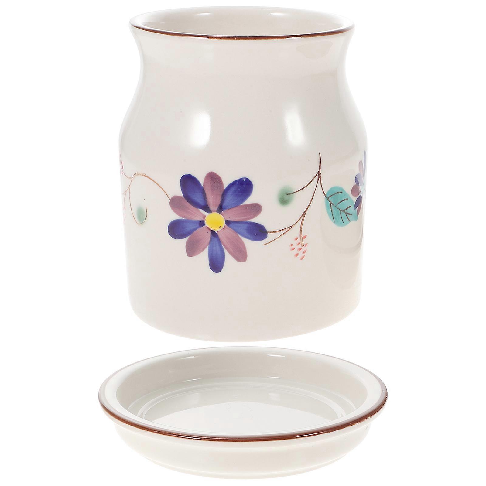 Multi-Function Chopstick Holder Ceramic Kitchen Utensil Holder with Drain Holes