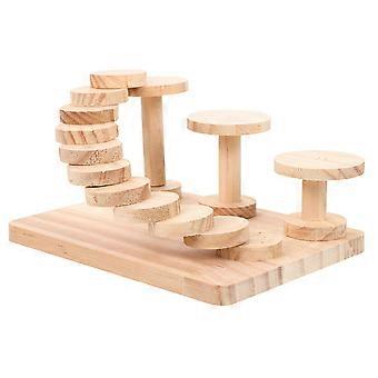 3-teiliges Hamsterbrücken-Leiter-Set aus Holz mit Plattformspielzeug für Hamster zum Spielen