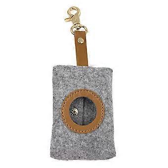 Soporte para bolsas de excrementos de perro, contenedor de fieltro para bolsas de desechos, 1 unidad, gris