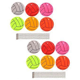 PVC Volleyball Reflective Pendant for Decoration with 60Pcs Keychains