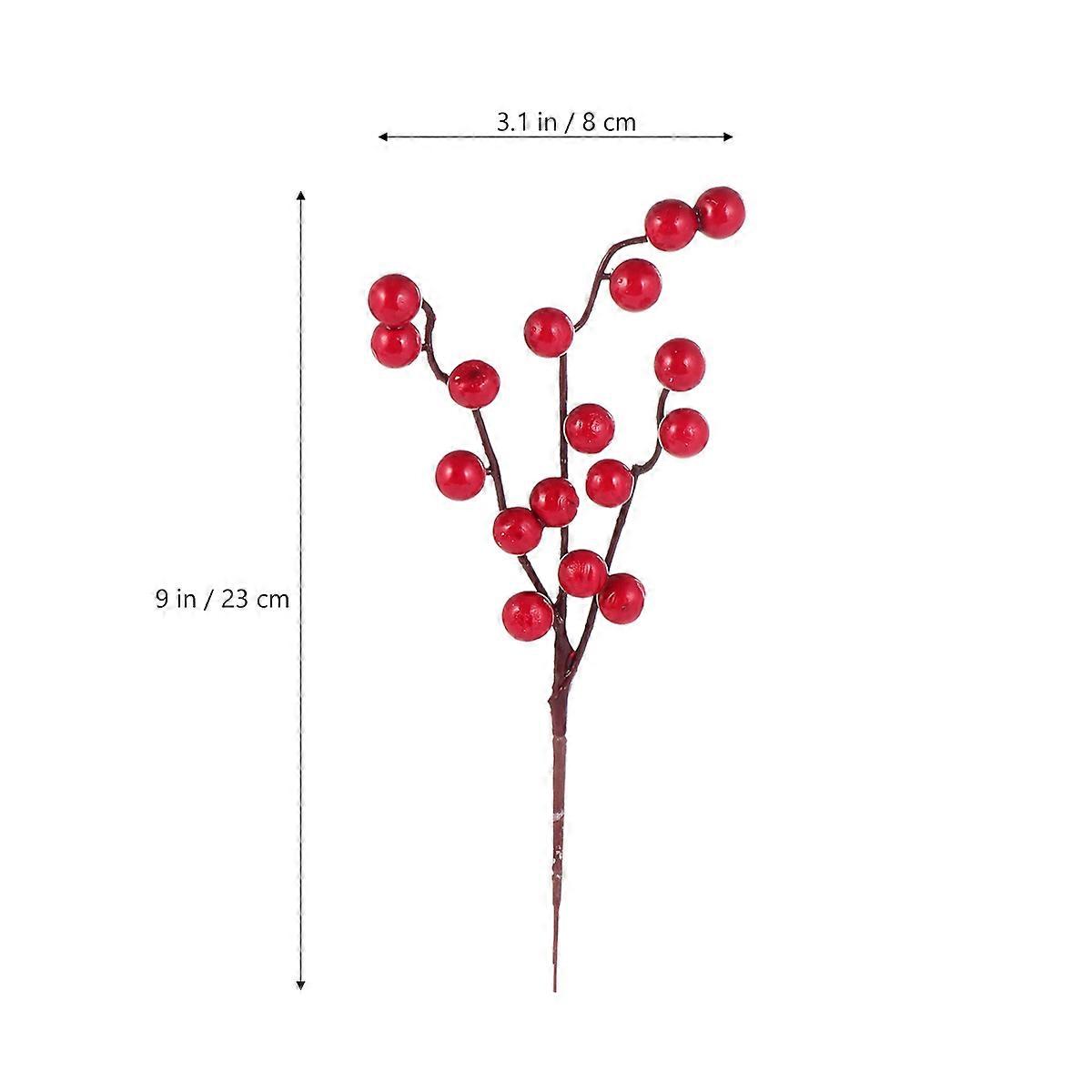 Berry String Decor Simulation Red Berries for Christmas Tree 6Pcs Accessories
