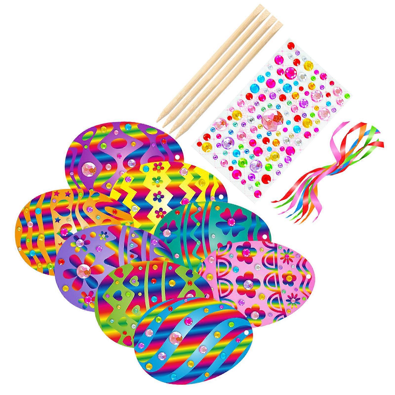 Easter Scratch Egg Decoration Craft Toy for Kids 2Sets Creative Easter Art Kit