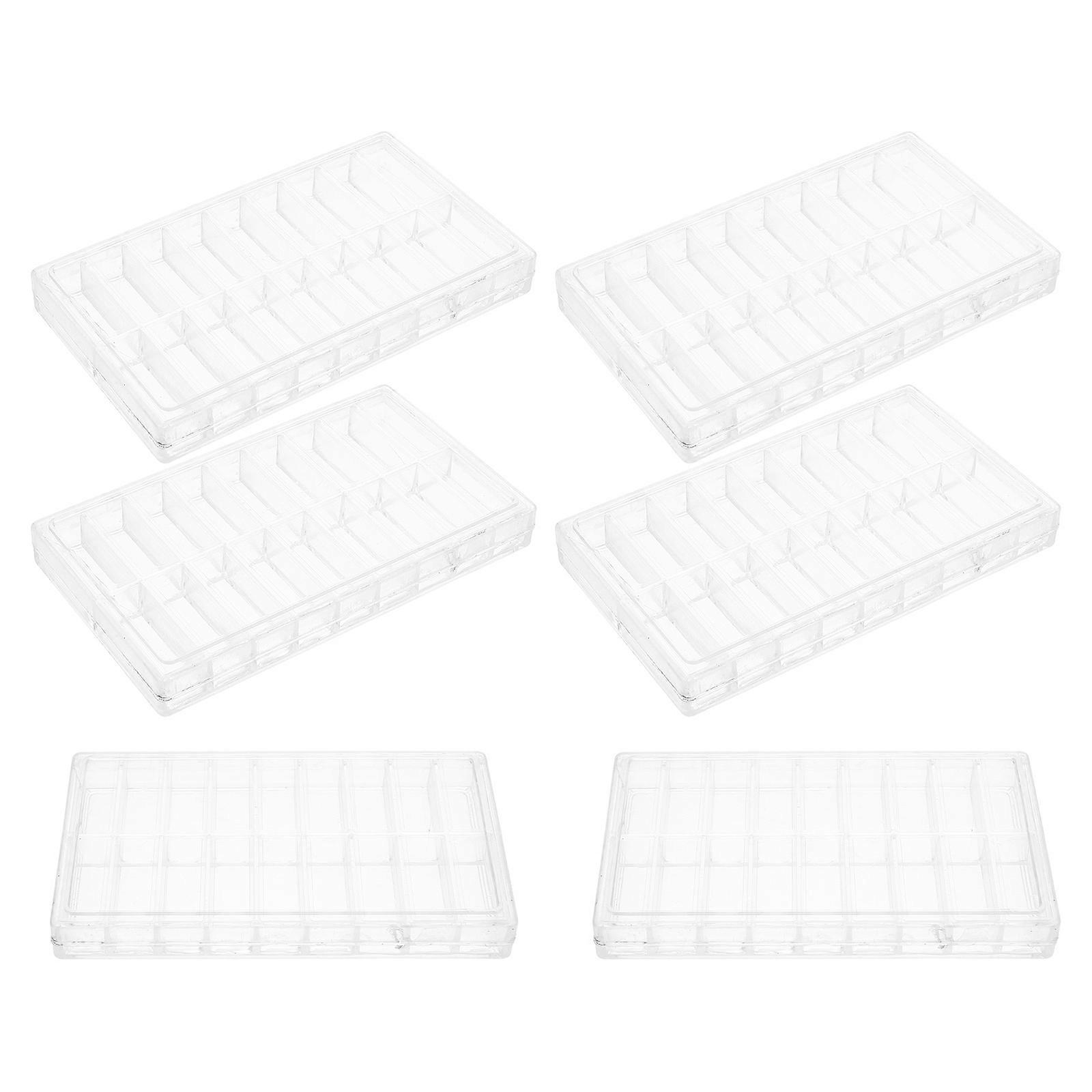 Watch Fitting Case Compartment Storage Box Plastic Container for 6Pcs
