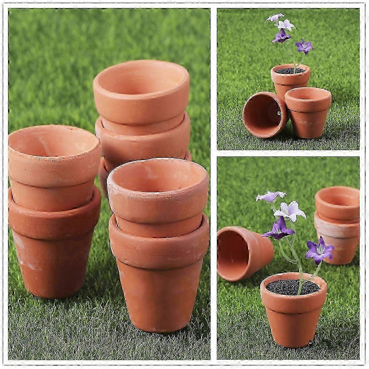 Ceramic Succulent Plant Pots, Brown, 20Pcs Bundle