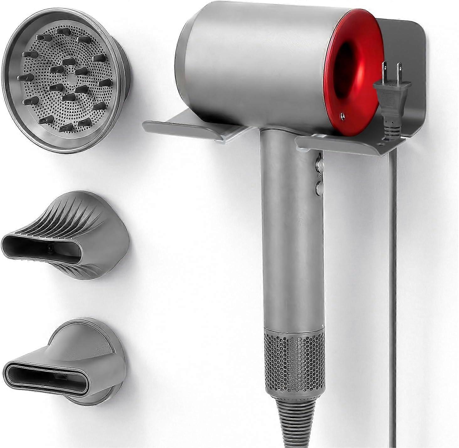 Dyson compatible hair dryer holder, no-drill wall mount compatible wit