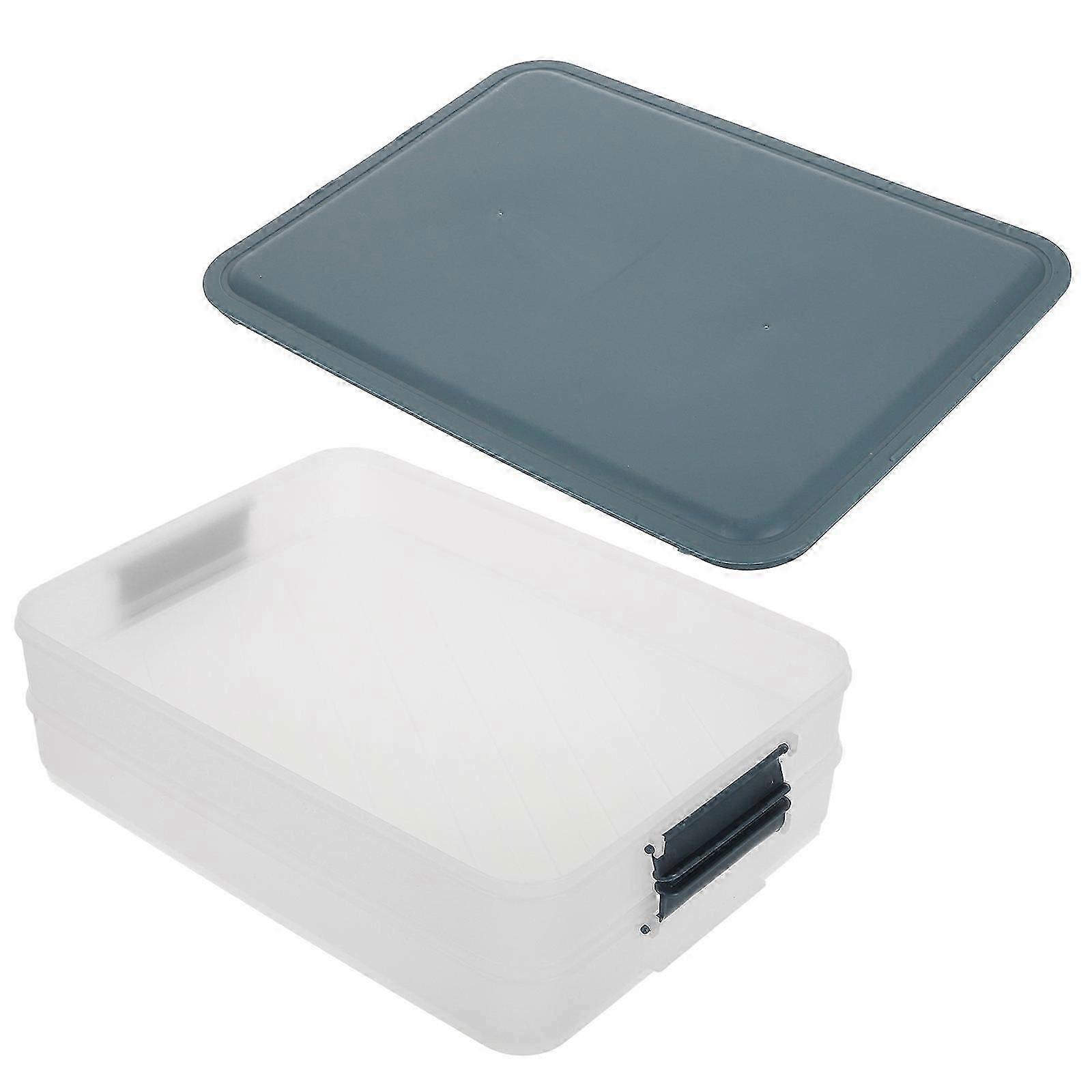 Sealed Dumpling Storage Box, PP Material, Large Capacity, Stackable, Non-slip Edges, Ink Blue, 1Pc