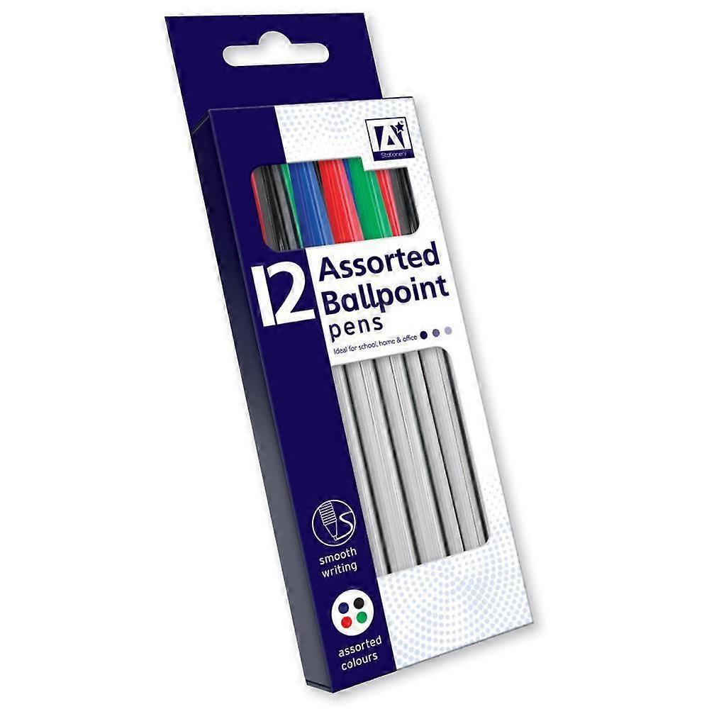 16 Smooth Writing Ballpoint Pens Black Red Blue