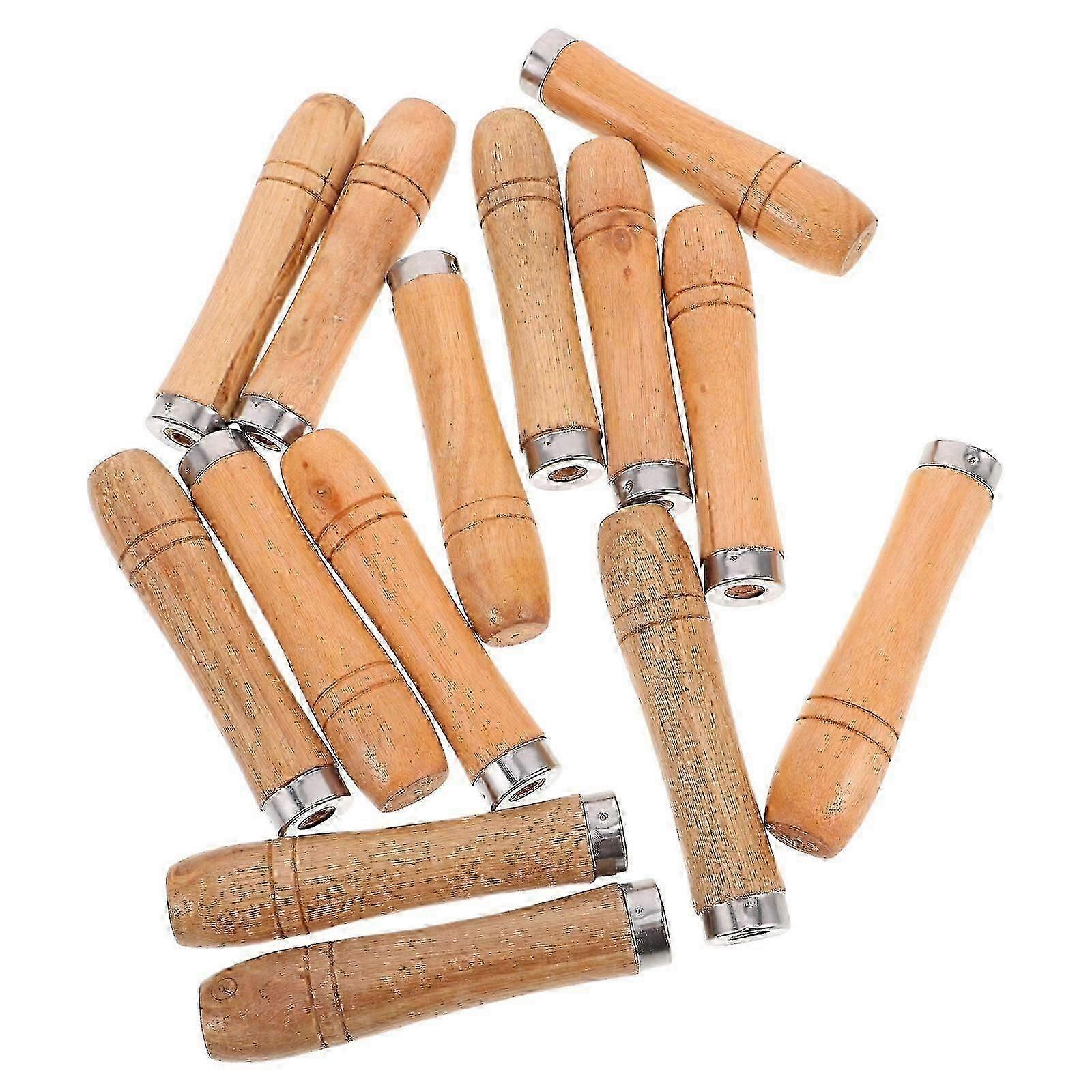 Grill Handle Replacement Ergonomic Wood Fork Grip for Replacement 14Pcs Tools