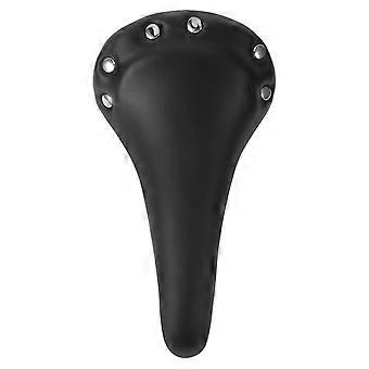 Selle de vélo rétro : Selle de vélo vintage rivetée - Coussin rembourré confortable - Pièces de rechange pour cyclistes hommes et femmes - Noir