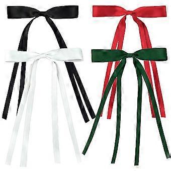 Hair Rinnons,4 PCS Ribbon Hair Bows for Women Girls Tassel Ribbon Bowknot Hair
