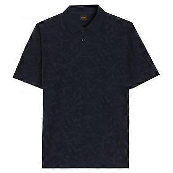 Miesten Hugo Boss Casual Hugo Boss miesten laivastonsininen kukkakuvioinen jacquard-poolopaita