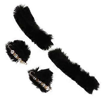 Hole Shoe Back Heel Straps for Cozy Wear 1Set Black Plush Material