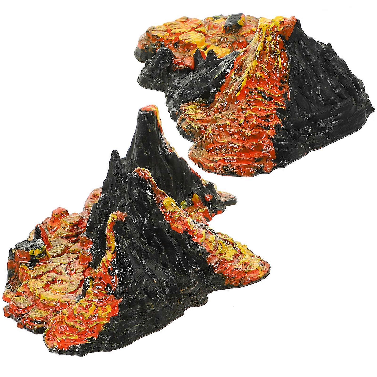 Fire Volcano Model Simulation Volcano Models for Decor 2Pcs Toys