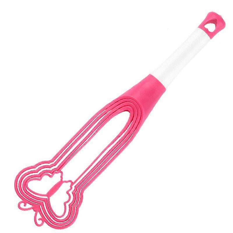 2PCS Rotatable Foldable Whisk Creative Butterfly Multi-Function Manual Whisk (Pink)