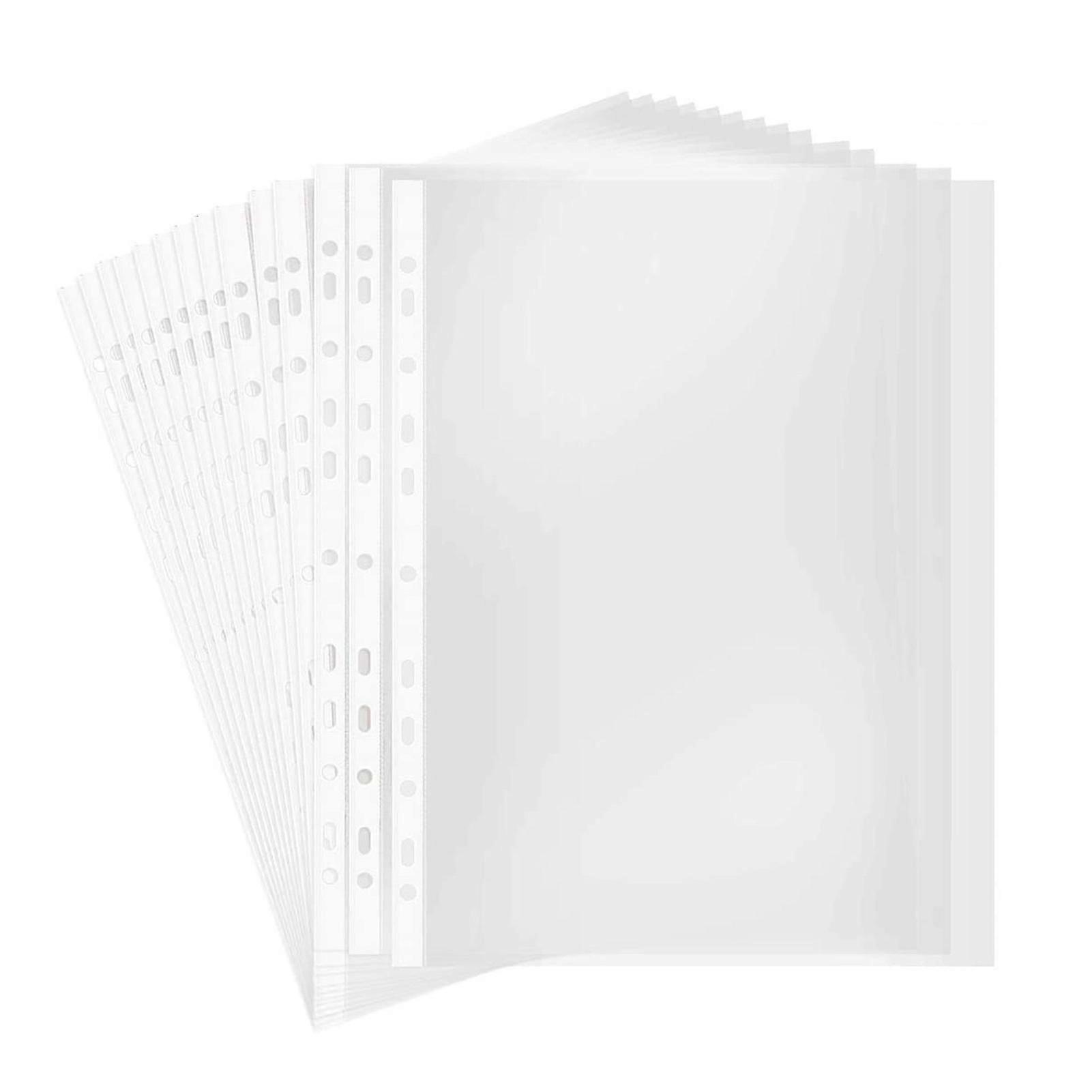 100 Pages/pack A4 Pp Clear Document Pocket Transparent Loose-leaf File