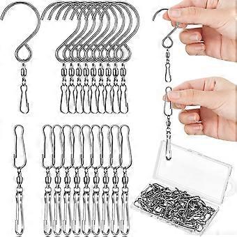 40er Pack Double Wind Spinner Swivel Hook 360 Grad Swivel Wind Sock Chime Supplies Kleiderbügel Swivel Clip Haken mit Aufbewahrungsbox für Wind Spinner Versorgung, 2