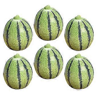 Mini-konstvattenmeloner för hemmet, 6 st. konstgjorda mini-fruktmodeller i harts