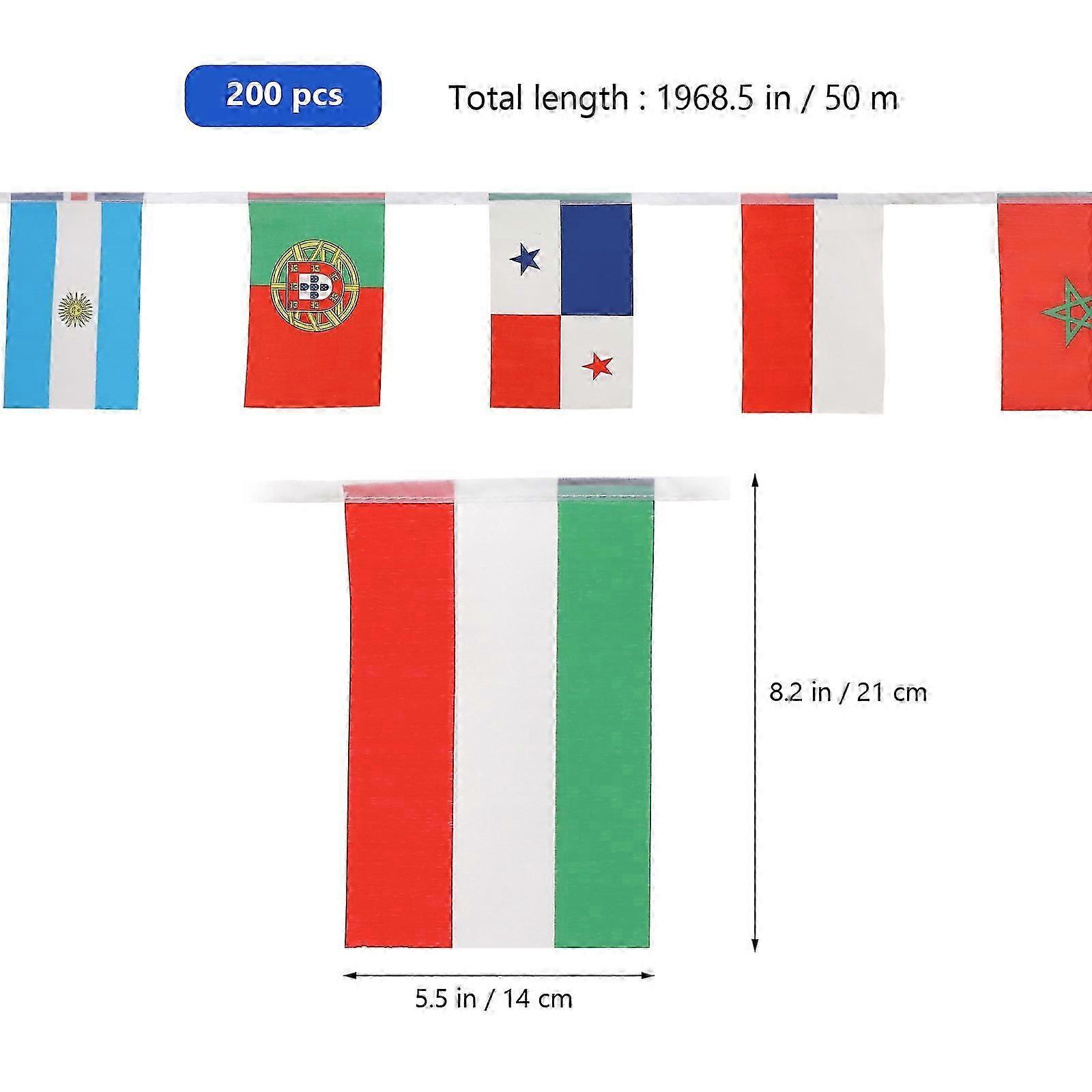 200Pcs String Country Flags for Decor Bright Assorted Colors