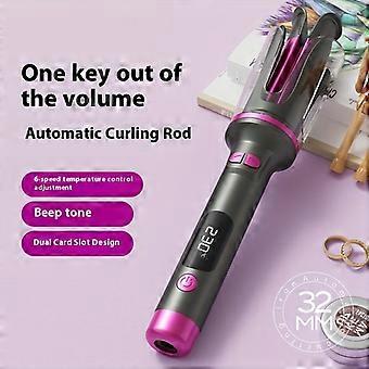 Automatic Curling Iron 32mm, Constant Temperature Negative Ion, Anti-Scald Design, with Stand & Comb