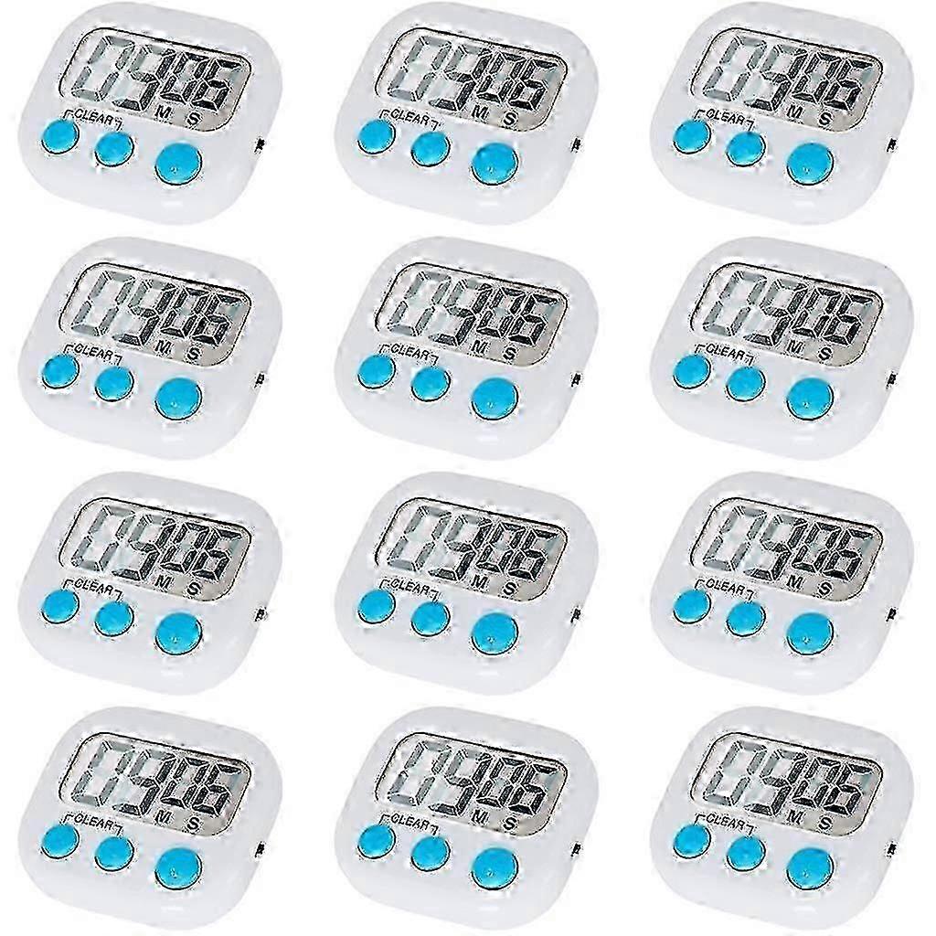 12 Pack Digital Kitchen Timer With On/off Switch, Loud Alarm