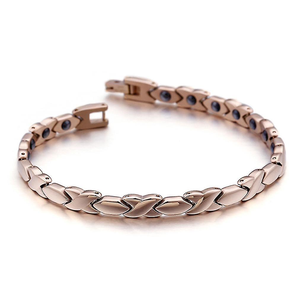 Titanium Steel Bracelet Embeded With Black Magnet