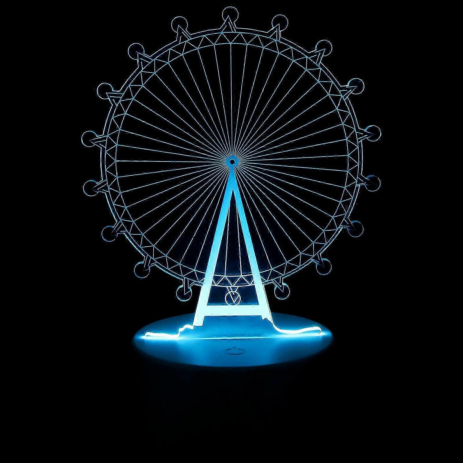 Ferris Wheel Table Lamp 3D LED Acrylic Colorful Changing Touch Switch