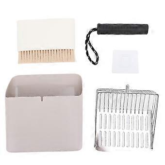 Cat Litter Scooper Kit Sturdy Litter Cleaner Shovel Portable Cleaning Brush Convenient Stand Set compatible with Litter Box