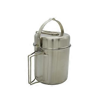 Deep Metal Camp Pot with Lid for Outdoor Water and Soup Use, Camp Cooking Pot with Bail Handle and Side Handle for Hiking Time Daily Multicolor