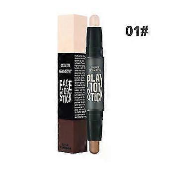 1 unidad de corrector líquido en barra resistente al agua - Lápiz corrector de sombras de doble uso para maquillaje facial, textura seca, ligera y no grasa.