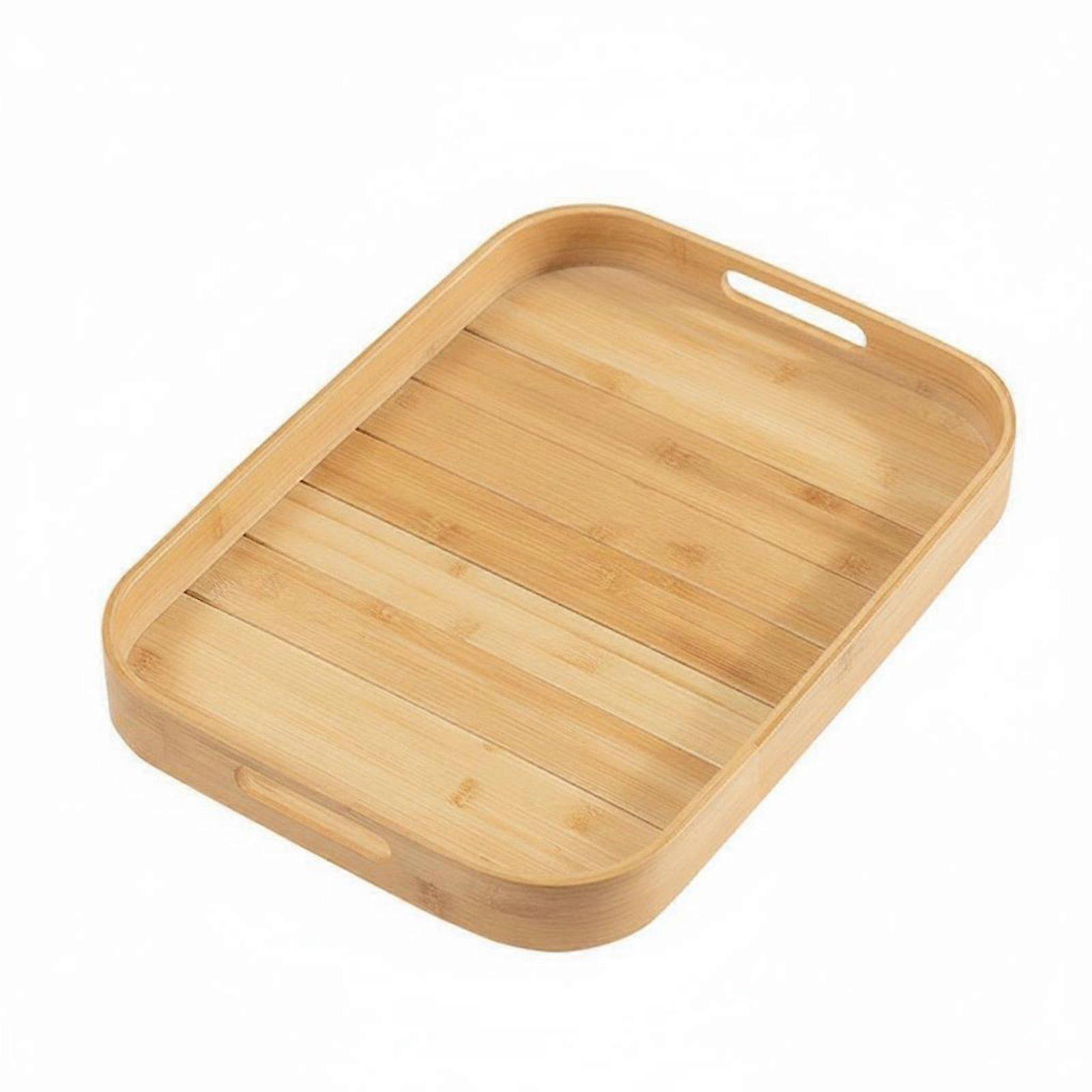 Bamboo Serving Tray Versatile Rectangular Food Tray Smooth for Kitchen, Dining