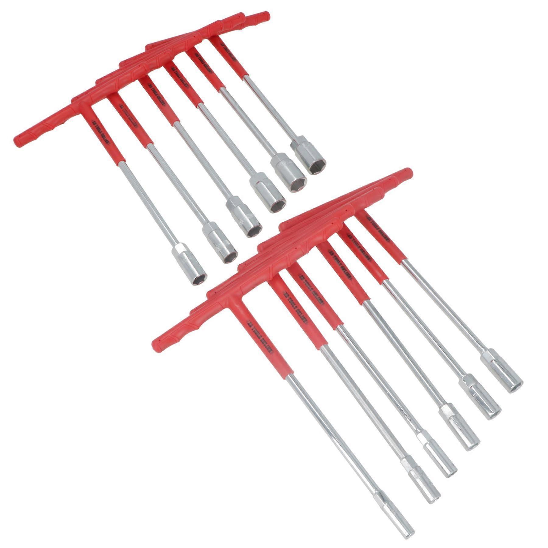 T - Bar Socket Spanner Socket Wrench Nut Spinner Set 8mm - 19mm Extra Long 12pc