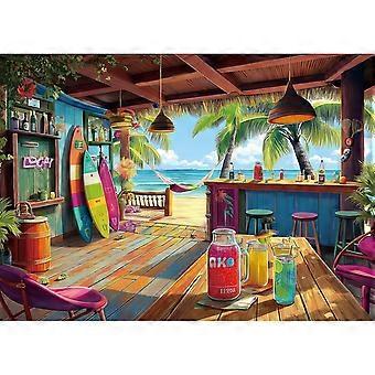 Quebra-cabeça Praia Paradisíaca para Adultos: Bar Tropical de Verão com Vista para o Oceano - Jogo Desafiador e Divertido para Amantes de Quebra-cabeças - AZQ1360