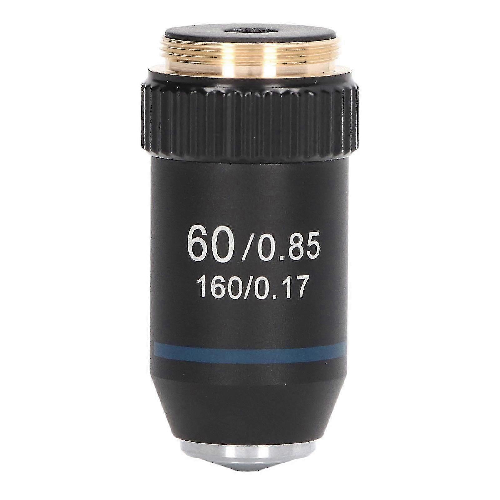 60X Achromatic Brass Lens Objective for Biology Lab Microscope 20.2mm Interface