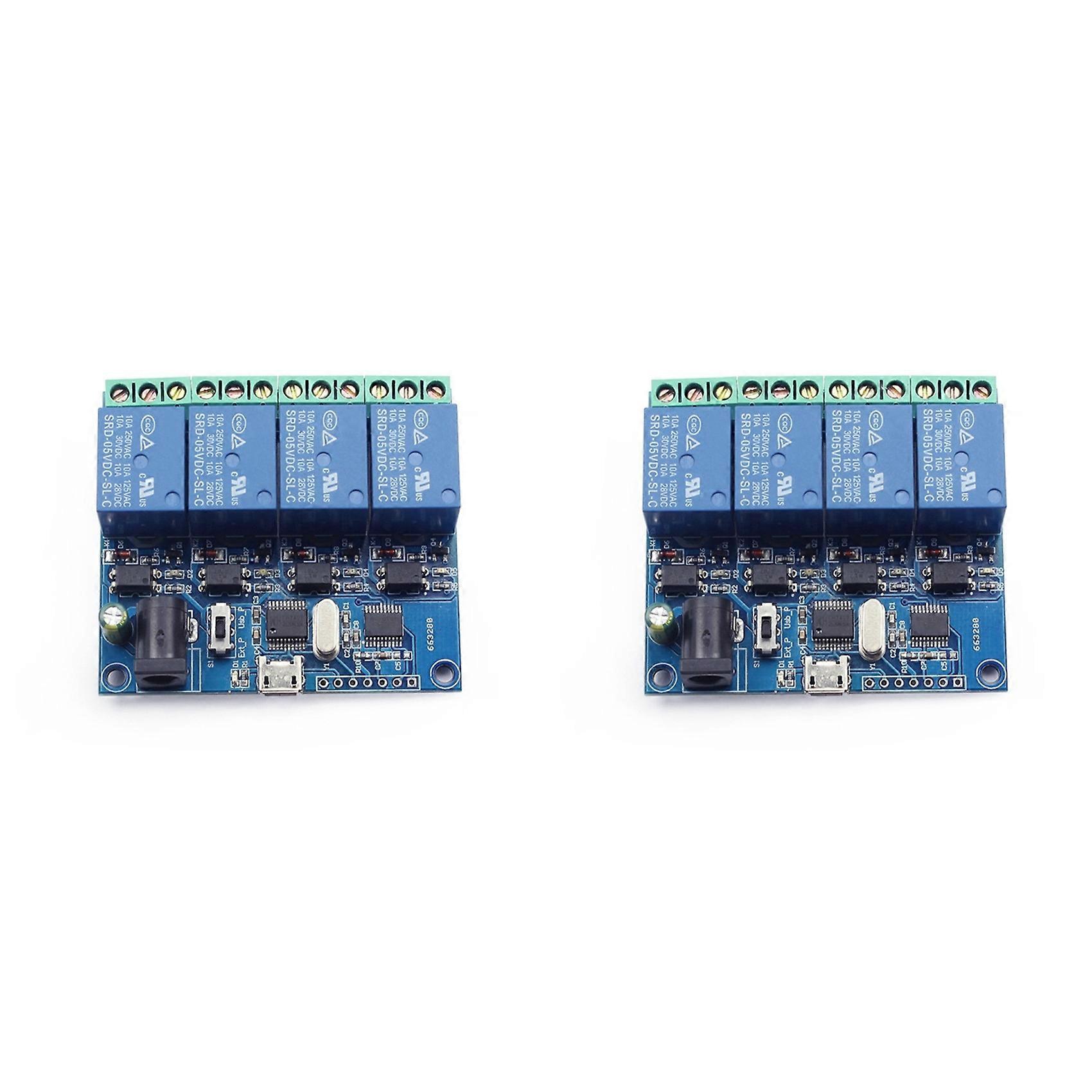 2X 4 Channel USB Relay Module LCUS-4 Intelligent Control Relay Smart Switch USB 5V Smart Switch