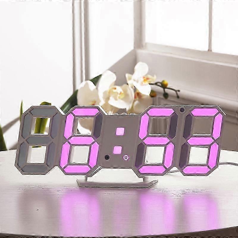 Pink 3D Stereo LED Wall Clock