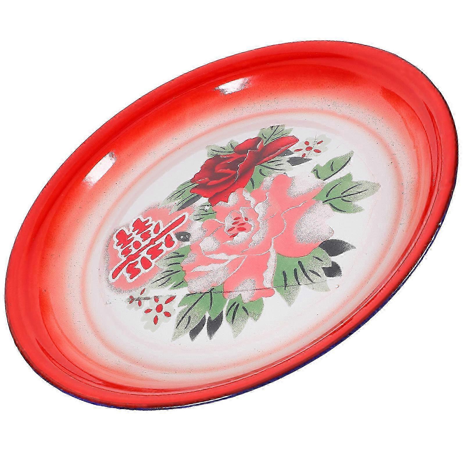 Round Enamel Plate for Snacks & Serving