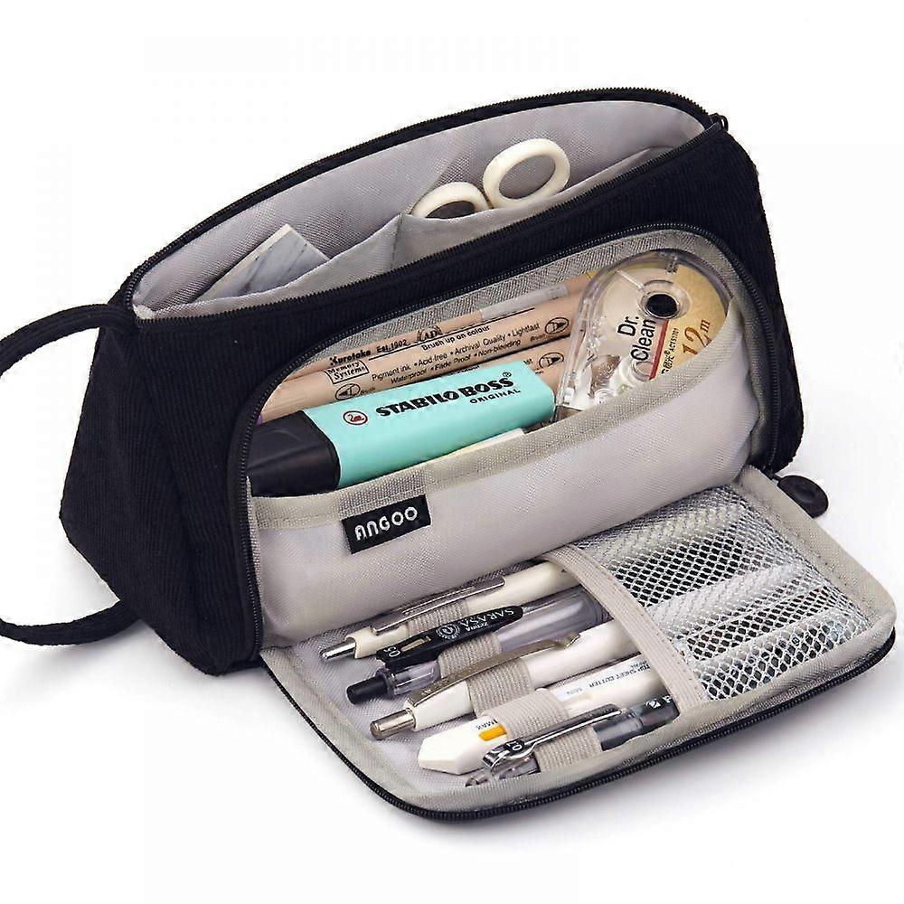 High-Capacity Canvas Pencil Case for School