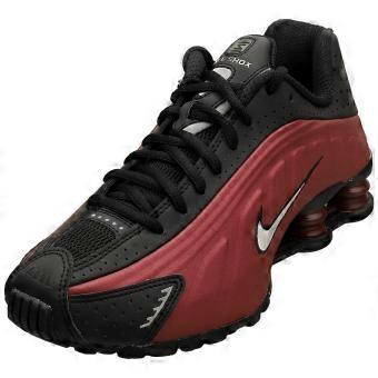 Nike Shox R4 Womens Fashion Trainers in Black Red